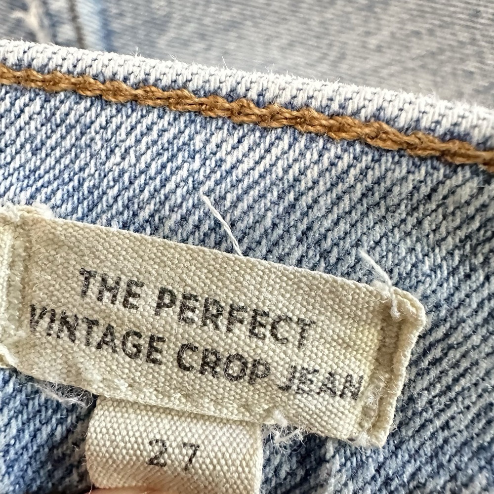 Madewell Perfect Vintage Crop Jean Button Fly Stretch Womens Sz 27 Distressed - Picture 6 of 7
